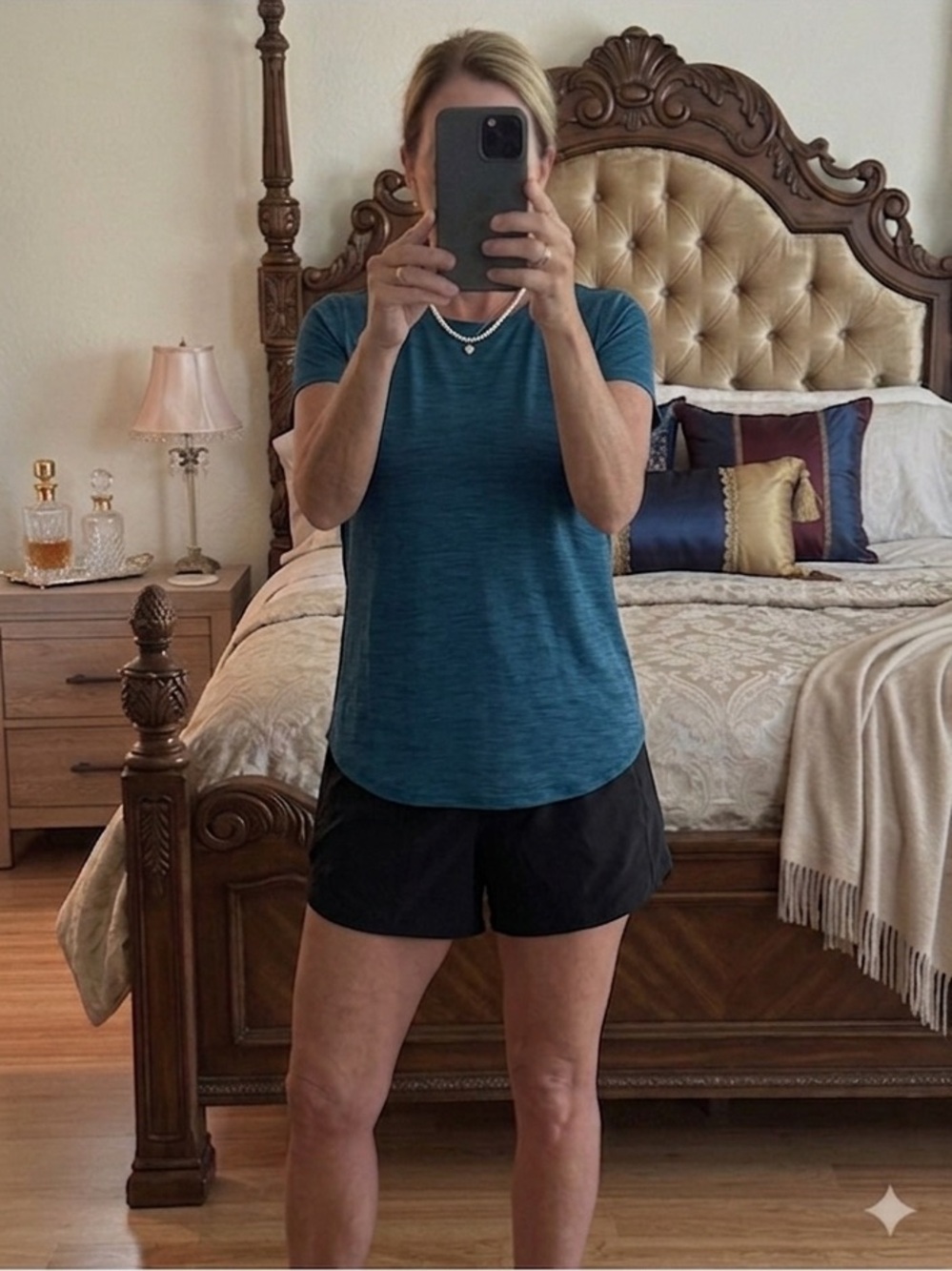 Old Navy Active Heather Slate Blue Short Sleeve Tee